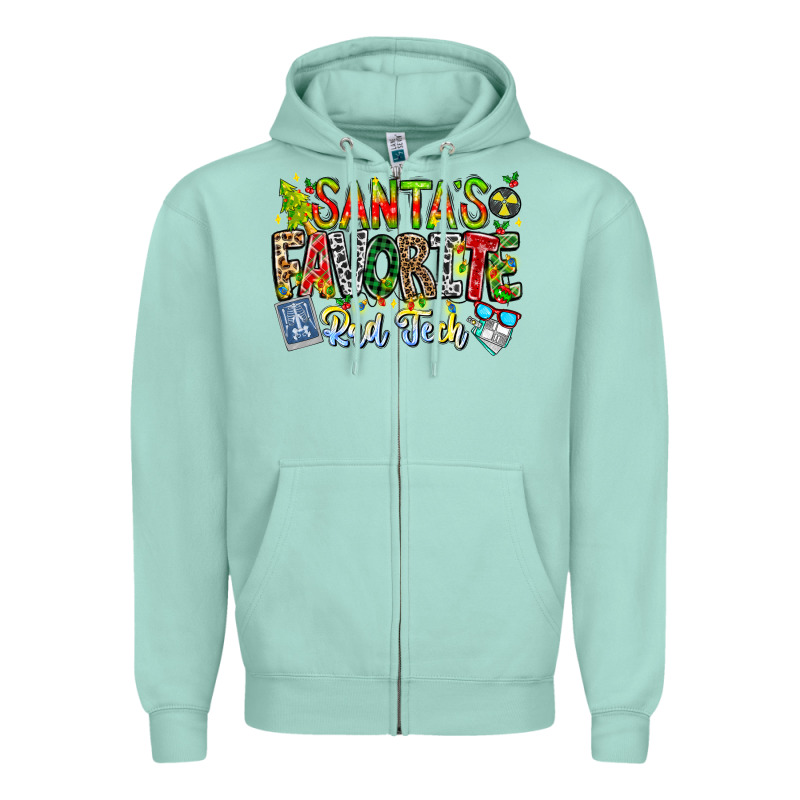 Santa's Favorite Rad Tech Zipper Hoodie by CowhideDigitalArt | Teevron