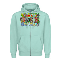 Seafoam Santa's Favorite Rad Tech Zipper Hoodie - CowhideDigitalArt