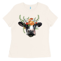 Bone holstein cow head Ladies Tee - BarkalooDesign