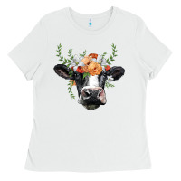 White holstein cow head Ladies Tee - BarkalooDesign