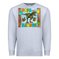 Heather Grey papa saurus Premium Sweatshirt - Artiststas