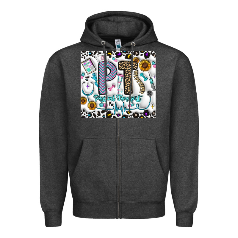 Pt Physical Therapist Zipper Hoodie by CowhideDigitalArt | Teevron