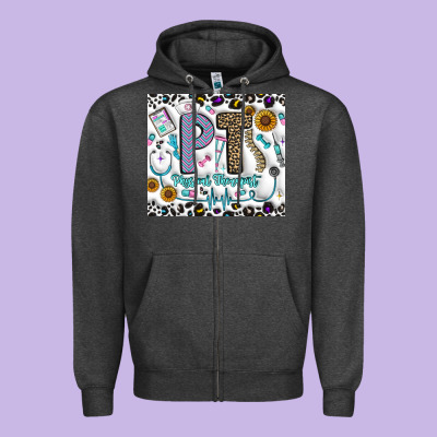 Pt Physical Therapist Zipper Hoodie Designed By Cowhidedigitalart