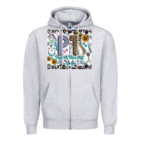 Heather Grey pt physical therapist Zipper Hoodie - CowhideDigitalArt