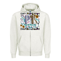 Oatmeal Heather pt physical therapist Zipper Hoodie - CowhideDigitalArt