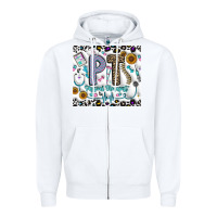 White pt physical therapist Zipper Hoodie - CowhideDigitalArt