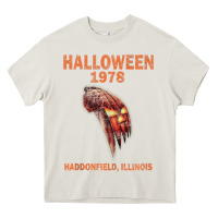 Cream Halloween 1978 Holiday Spooky Myers Pumpkin Haddonfield Heavy Core Tee - minhPixels