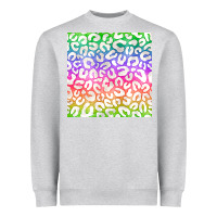 Heather Grey watercolor rainbow leopard seamless pattern Heavyweight Sweatshirt - BundleAndBundleShop