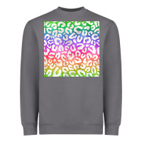 Watercolor Rainbow Leopard Seamless Pattern Heavyweight Sweatshirt | Teevron