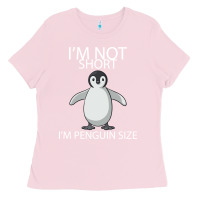 Bubblegum Pink I'm Not Short I'm Penguin Size Ladies Tee - Bettercallsaul