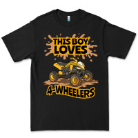 Black Kids Atv Outfit 4 Wheeler Mudding Gift- Boys Four Wheeler Premium Tee - minhPixels
