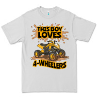 Dove Grey Kids Atv Outfit 4 Wheeler Mudding Gift- Boys Four Wheeler Premium Tee - minhPixels