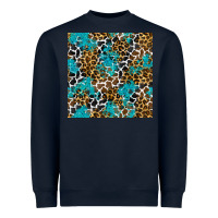 Navy turquoise glitter cowhide leopard seamless pattern Heavyweight Sweatshirt - BundleAndBundleShop
