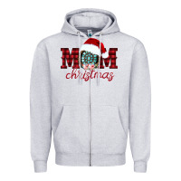 Heather Grey mom Christmas Zipper Hoodie - CowhideDigitalArt