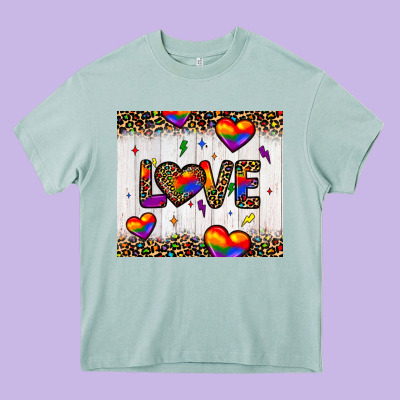 Love Hearts Pride Tumbler Heavy Core Tee Designed By Jahusdesignshop