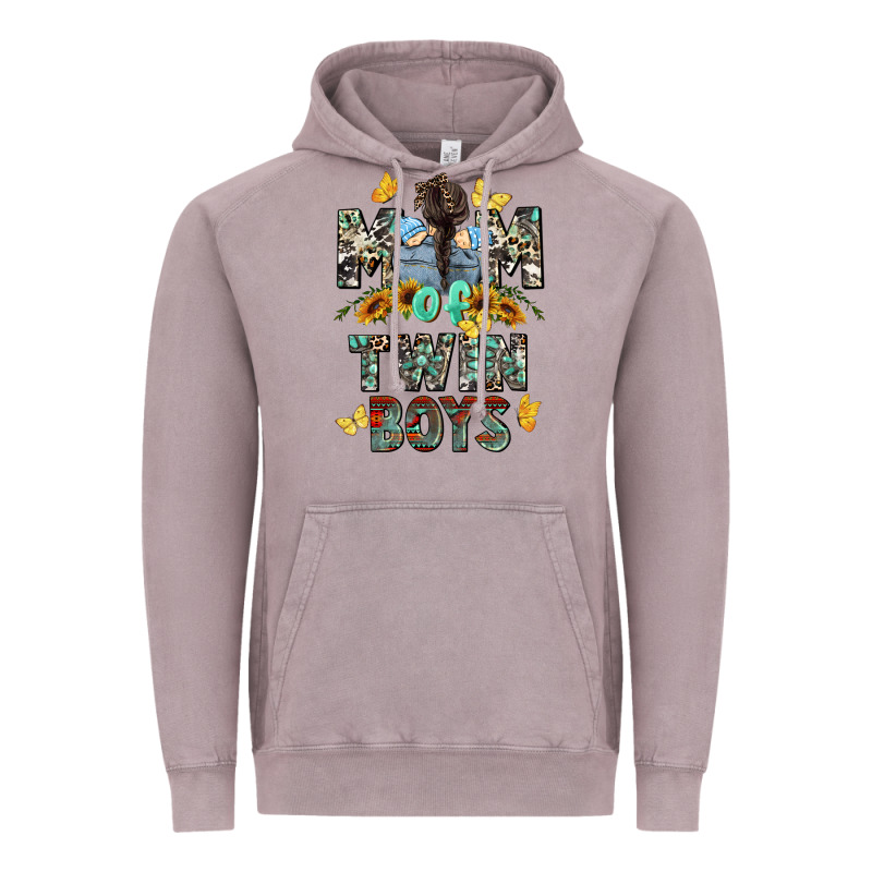 Mom Of Twin Boys Mother's Day Vintage Hoodie by CowGirlArtShop | Teevron