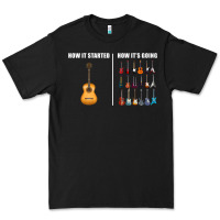 Black Guitars How it Started How It's Going Guitar Players Funny Premium Tee - minhPixels