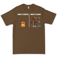 Cacao Guitars How it Started How It's Going Guitar Players Funny Premium Tee - minhPixels