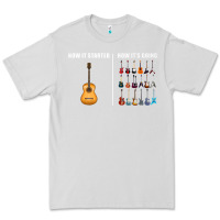 Dove Grey Guitars How it Started How It's Going Guitar Players Funny Premium Tee - minhPixels