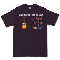 Guitars How It Started How It's Going Guitar Players Funny Premium Tee | Teevron