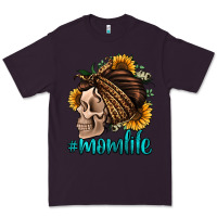 Plum momlife skull with bandana Premium Tee - Jasminsmagicworld
