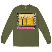 Army Green glitter pencil Long Sleeve Tee - CowGirlArtShop