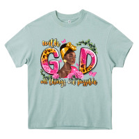 Arona with god all things are possible black woman Heavy Core Tee - LillyAllenDesigns