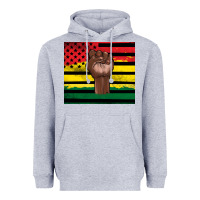 Heather Grey Juneteenth American flag Heavyweight Hoodie - Artiststas