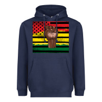 Navy Juneteenth American flag Heavyweight Hoodie - Artiststas