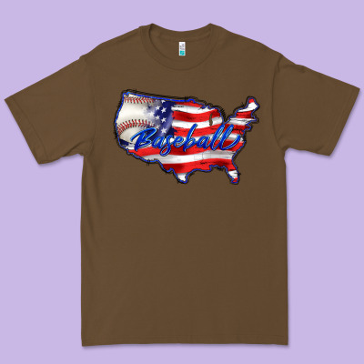 Usa Flag Baseball Premium Tee Designed By Barkaloodesign