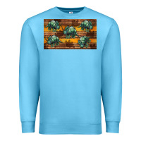 Ocean Blue dinosaur triceratops sippy cup Premium Sweatshirt - Artiststas