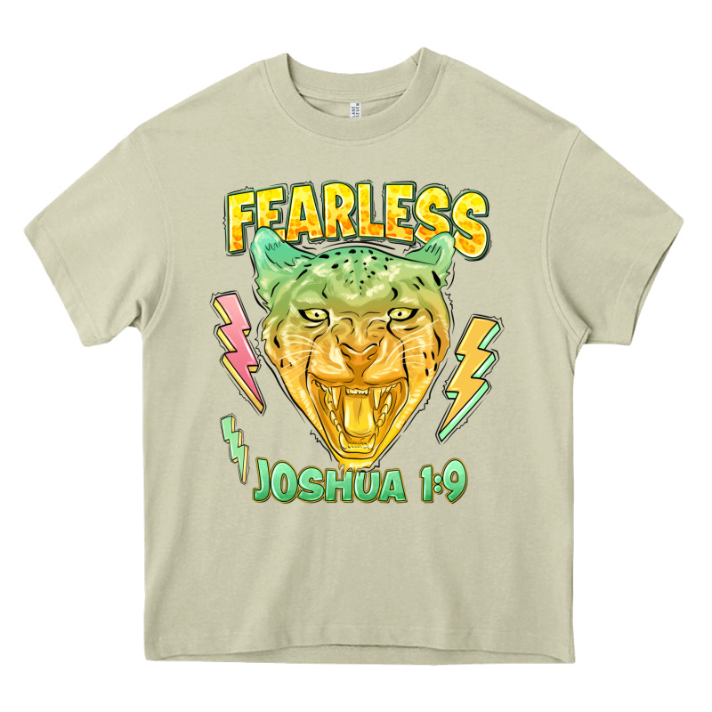 Fearless Joshua 1 9 Cheetah Heavy Core Tee by LillyAllenDesigns | Teevron