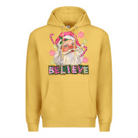 Antique Gold Pink Believe Santa Christmas Premium Hoodie - FaDigitalArtStudio
