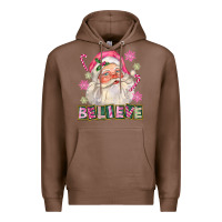 Chestnut Pink Believe Santa Christmas Premium Hoodie - FaDigitalArtStudio