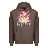 Coffee Pink Believe Santa Christmas Premium Hoodie - FaDigitalArtStudio