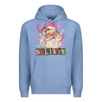Colony Blue Pink Believe Santa Christmas Premium Hoodie - FaDigitalArtStudio