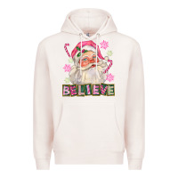 Pale Pink Pink Believe Santa Christmas Premium Hoodie - FaDigitalArtStudio