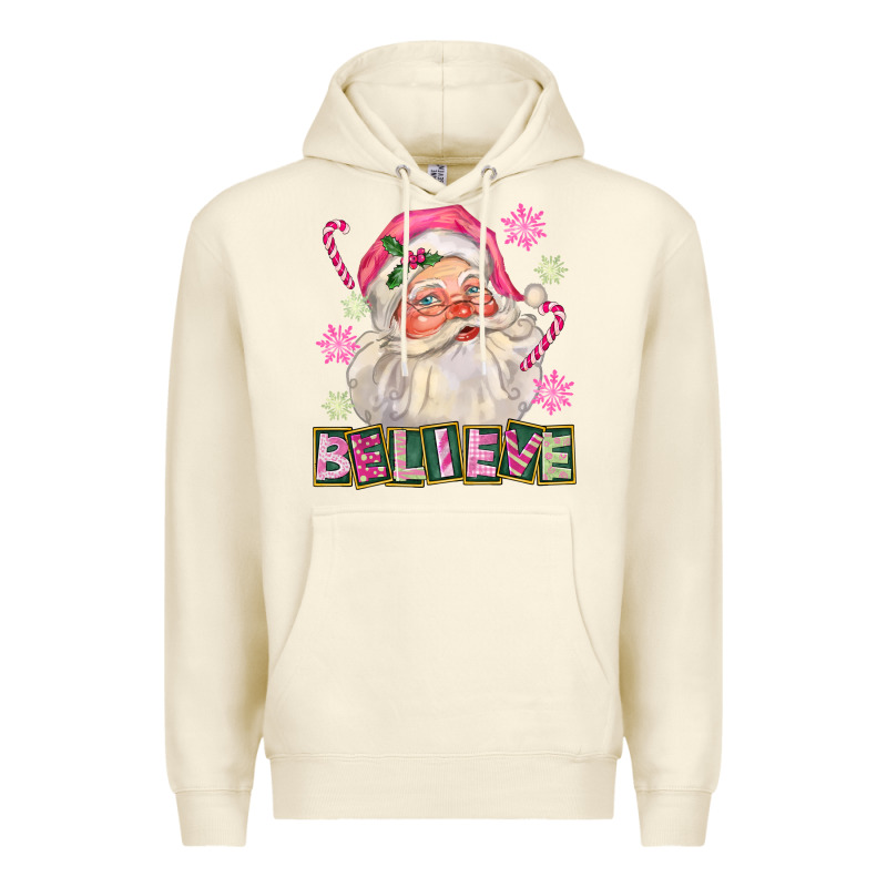 Pink Believe Santa Christmas Premium Hoodie by FaDigitalArtStudio | Teevron