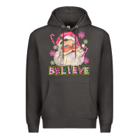 Smoke Pink Believe Santa Christmas Premium Hoodie - FaDigitalArtStudio