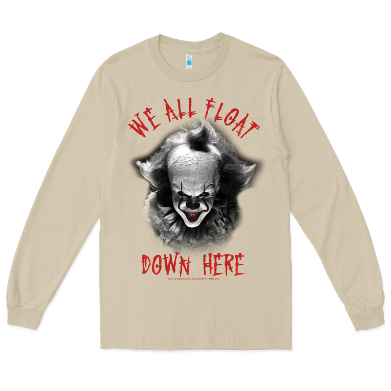 It Movie Pennywise We All Float Down Here Long Sleeve Tee by minhPixels | Teevron