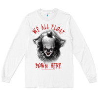 White It Movie Pennywise We All Float Down Here Long Sleeve Tee - minhPixels