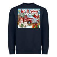 Navy Let It Snow Tumbler Heavyweight Sweatshirt - FaDigitalArtStudio