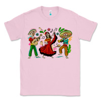 Bubblegum Pink Mexican Skeletons Classic Tee - texasbilliewilder