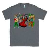 Charcoal Heather Mexican Skeletons Classic Tee - texasbilliewilder