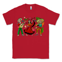 Red Mexican Skeletons Classic Tee - texasbilliewilder