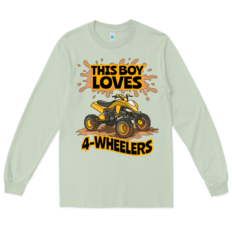 Kids Atv Outfit 4 Wheeler Mudding Gift- Boys Four Wheeler Long Sleeve Tee by minhPixels | Teevron