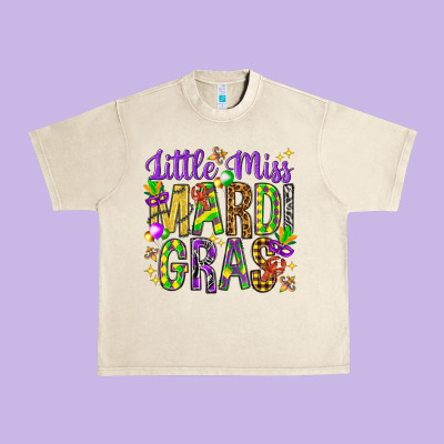Little Miss Mardi Gras Urban Heavy Tee Designed By Howdyjamesfarm