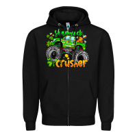 Black Shamrock Crusher Zipper Hoodie - CowhideDigitalArt