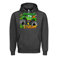 Charcoal Heather Shamrock Crusher Zipper Hoodie - CowhideDigitalArt