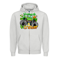 Dove Grey Shamrock Crusher Zipper Hoodie - CowhideDigitalArt